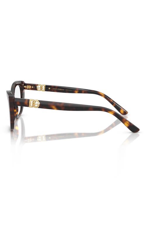 Dolce & Gabbana Dolce&gabbana 54mm Cat Eye Optical Glasses In Dark Havana
