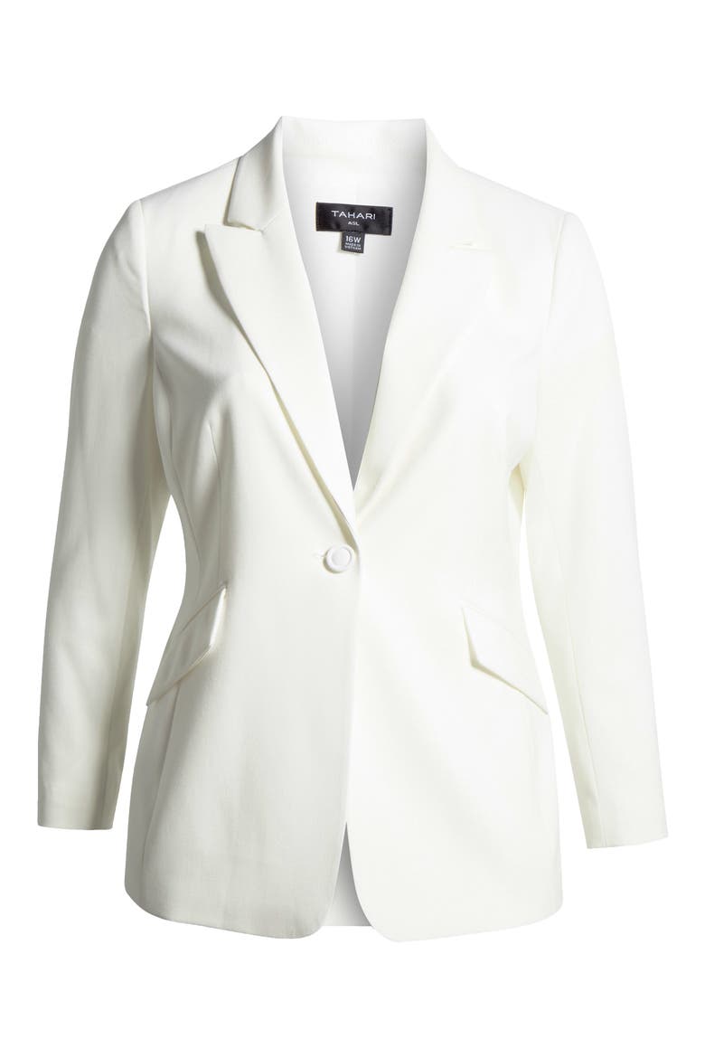 One-Button Blazer, Alternate, color, WHITE