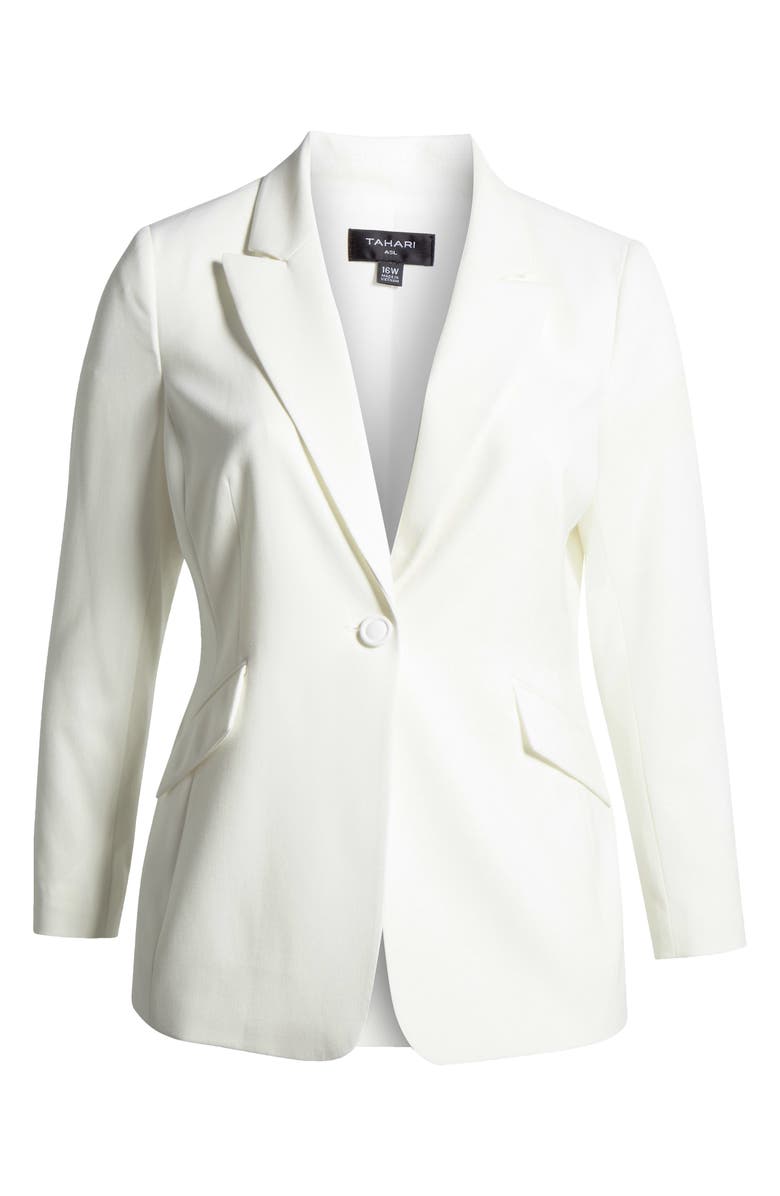 Tahari ASL One-Button Blazer, Alternate, color, White