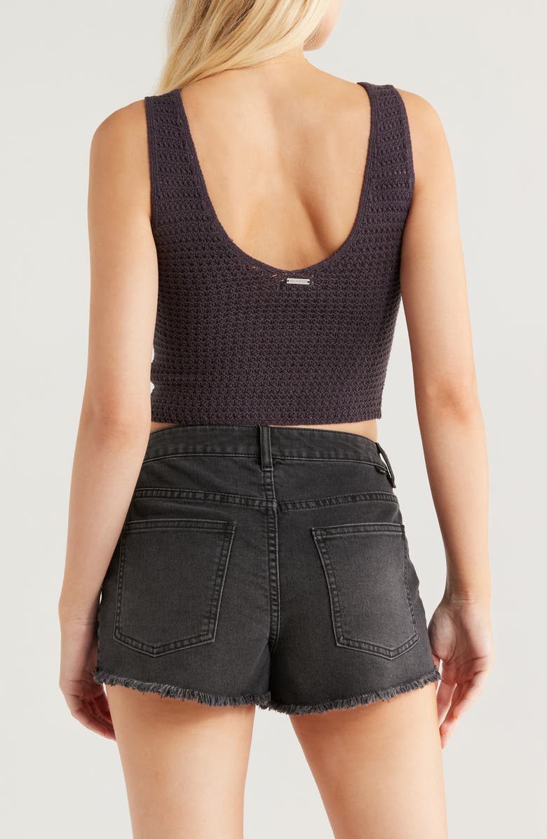 Billabong Cade Open Stitch Sweater Tank, Alternate, color, Black Sands