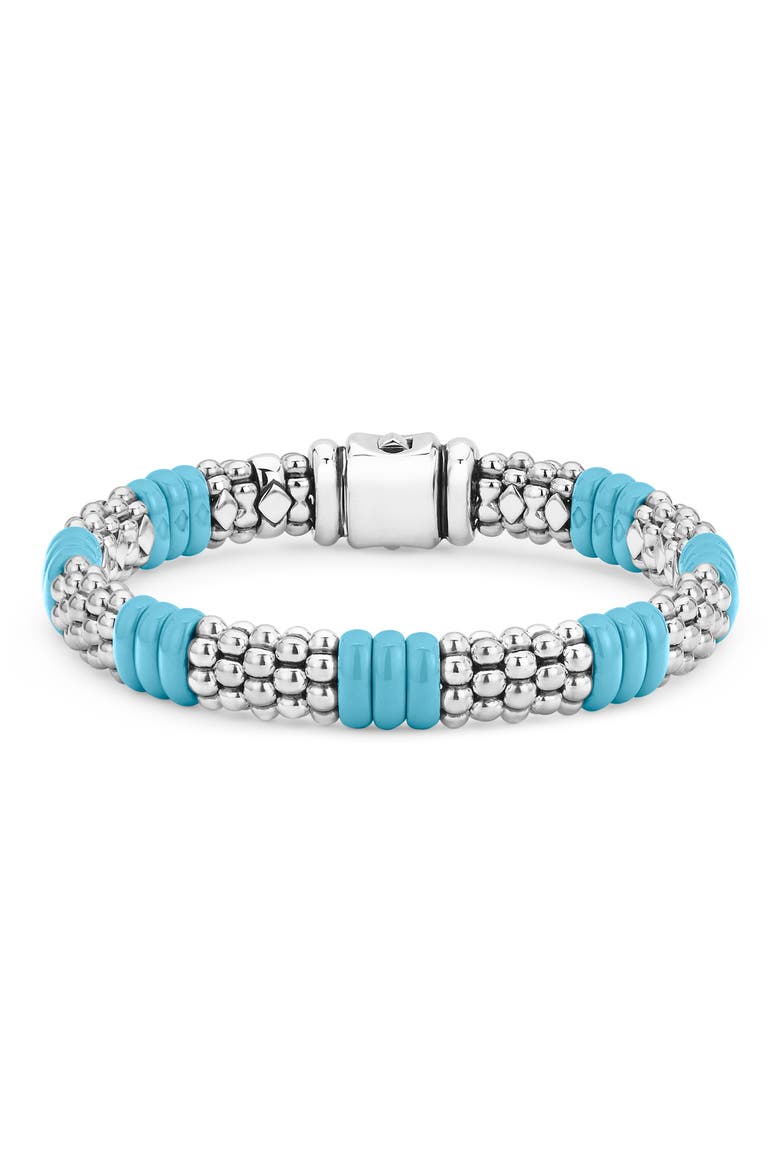 Blue Caviar Ceramic Rope Bracelet, Main, color, SILVER/ BLUE