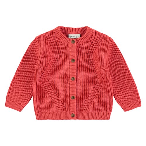 Babyface Abstract Knit Pattern Cardigan In Red