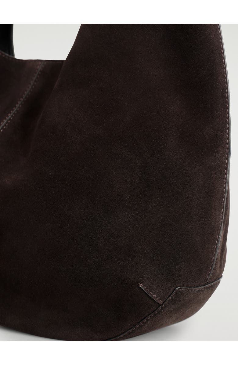 COS Knoll Shoulder Bag - Suede, Alternate, color, Ebony