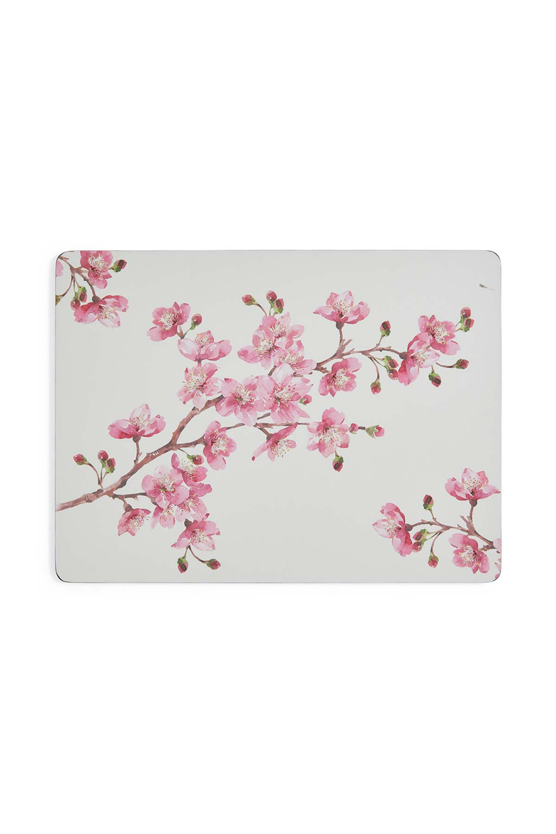 Pink Blossom Set of 4 Cork Back Placemats, Alternate, color, Pink