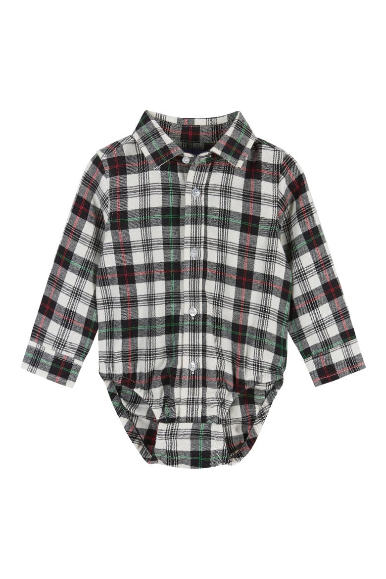 Plaid Bodysuit, Cotton Sweater Vest, Bow Tie & Pants Set, Alternate, color, WHITE PLAID