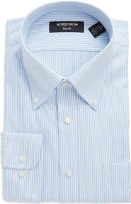 Nordstrom Trim Fit Royal Oxford Stripe Dress Shirt