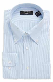 Nordstrom Trim Fit Royal Oxford Stripe Dress Shirt