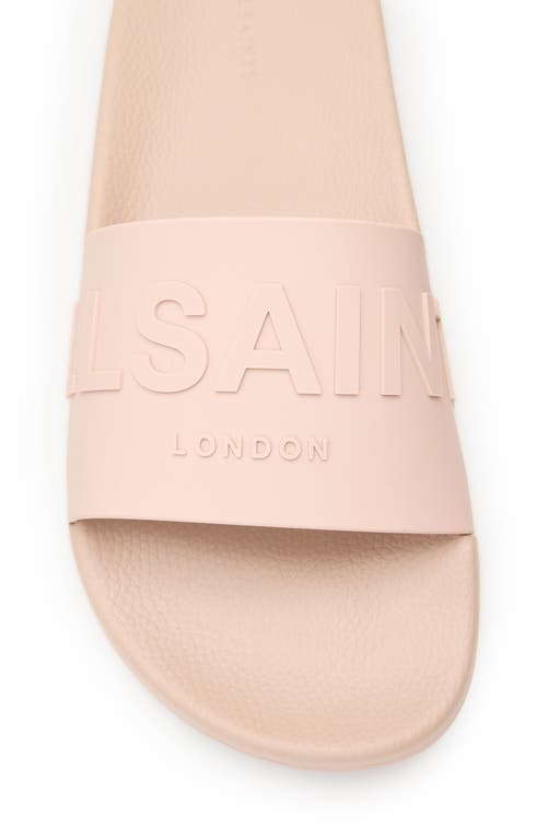 Allsaints Biggy Slip On Logo Sliders In Rose Dust Pink