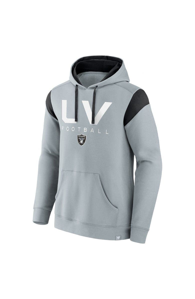 FANATICS Men's Fanatics Branded Silver Las Vegas Raiders Call The Shot Pullover Hoodie, Alternate, color, 