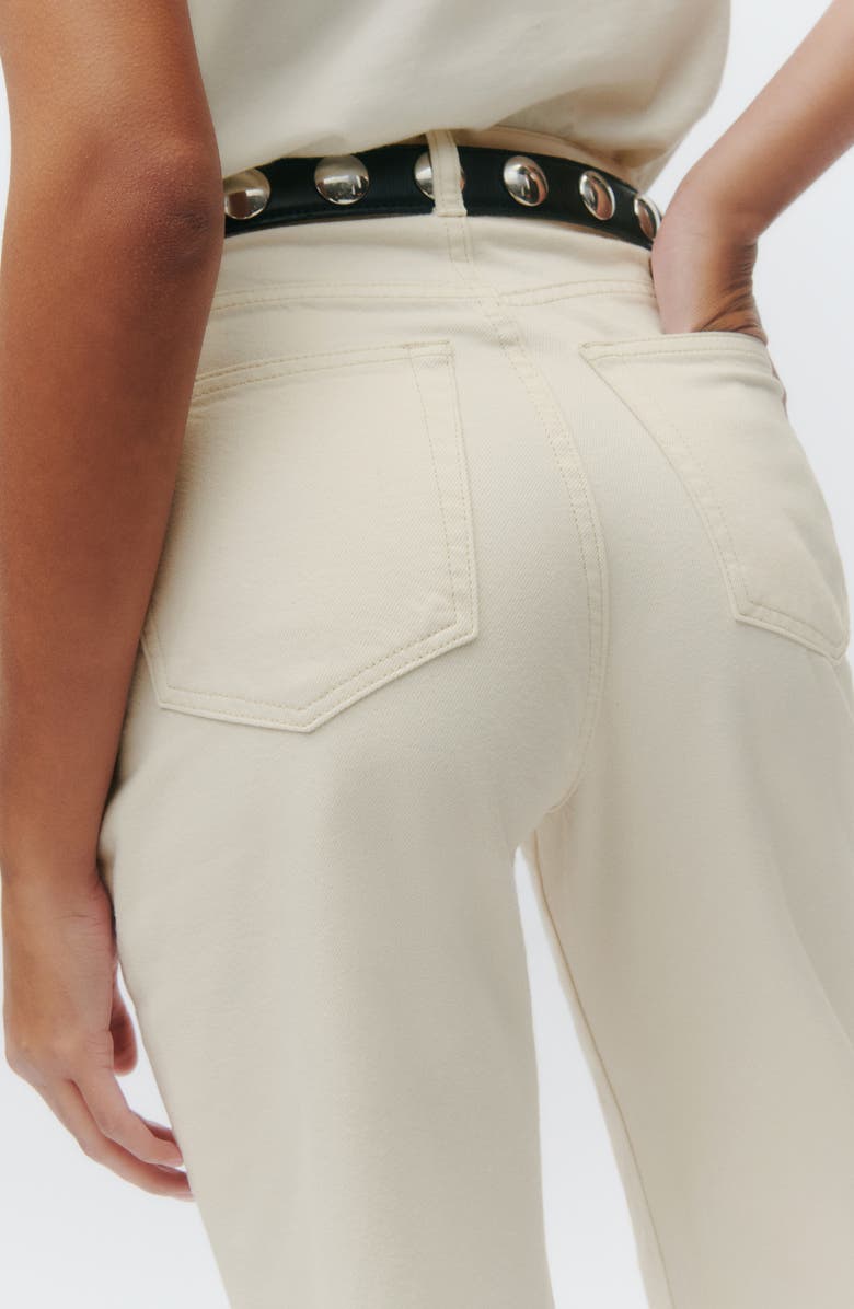 Reformation Abby High Waist Straight Leg Organic Cotton Blend Pants, Alternate, color,