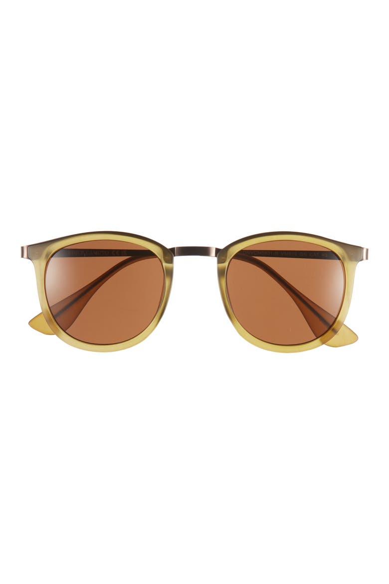 48mm Round Gradient Sunglasses, Main, color, GUNMETAL
