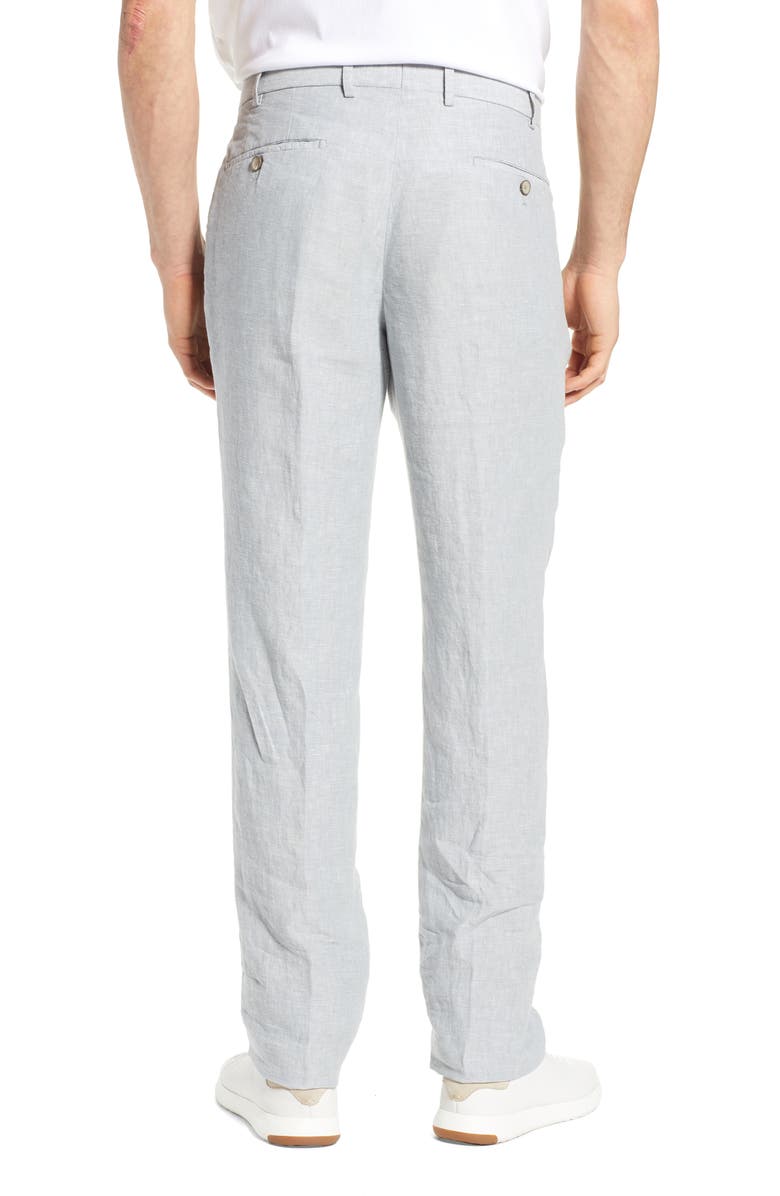 Hiltl Parma Flat Front Solid Linen Trousers, Alternate, color, 