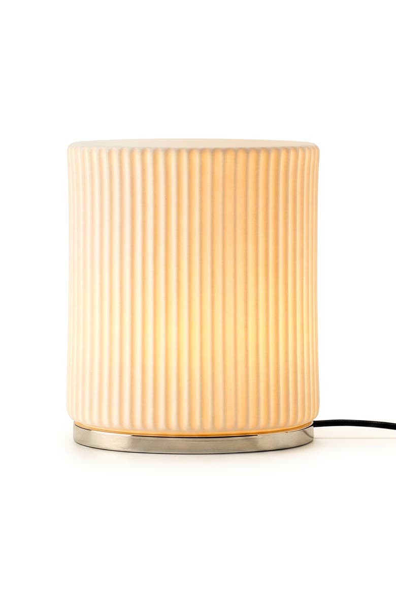 Lumi 7" Cream Matte Glass Dimmable LED Table Lamp with Oval Metal Base, Main, color, Cream