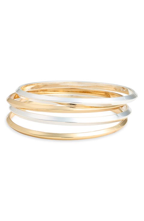 Set of 4 Skinny Bangle Bracelets
