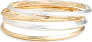 Open Edit Set of 4 Skinny Bangle Bracelets