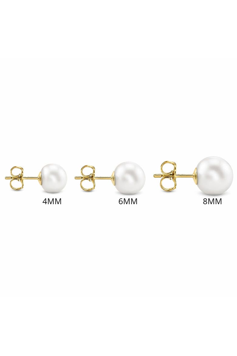 3 Pack 14K Yellow Gold Pearl Earrings, Alternate, color, Gold