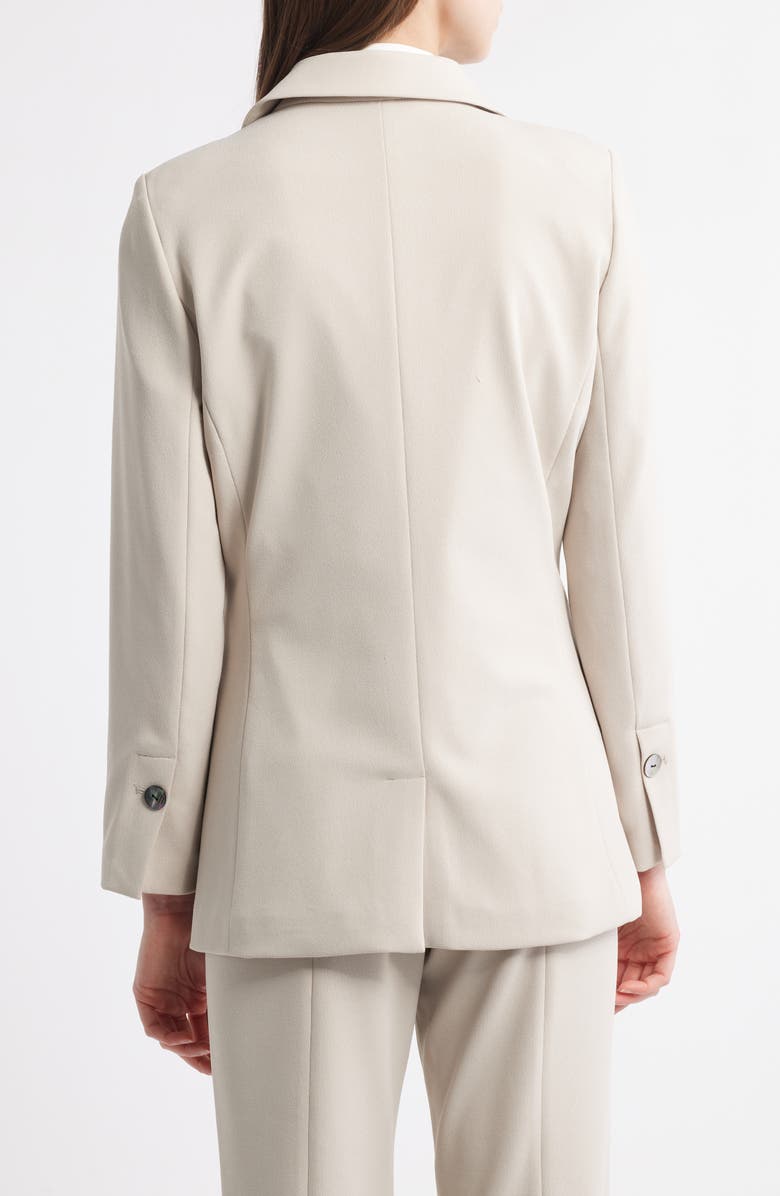 Ming Wang x Tanya Foster Deco Crepe One-Button Blazer, Alternate, color, Limestone