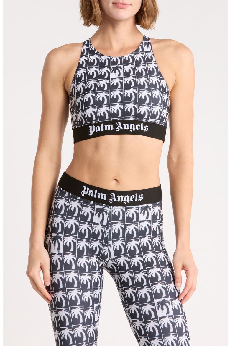 Palm Tree Crop Tank Top, Main, color, BLACK/WHITE