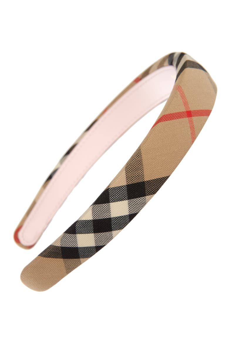 Vintage Check Headband, Main, color, BEIGE