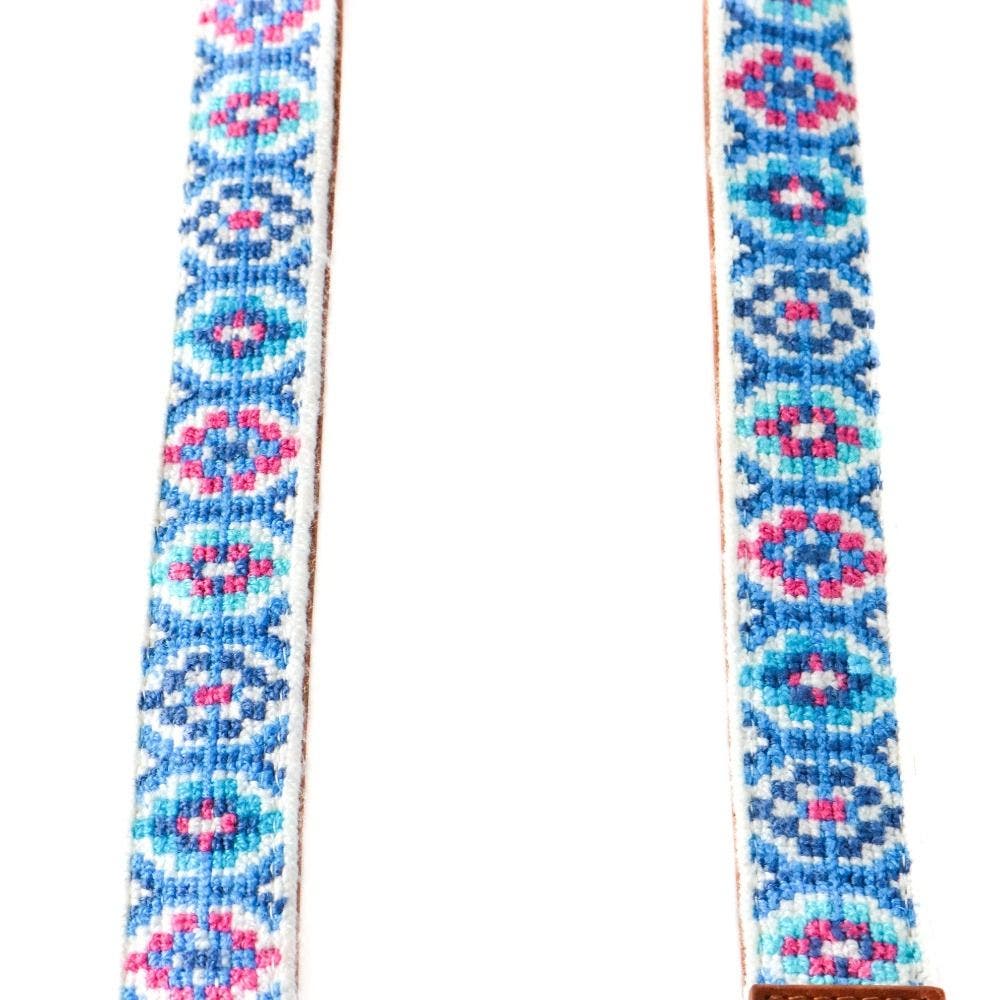 Mai Woven Bag Strap, Alternate, color, Blue & Pink with Leather