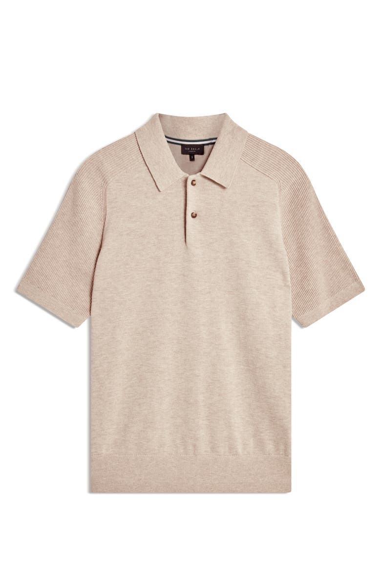 Ted Baker Otiso Cotton & Wool Polo, Alternate, color, Taupe
