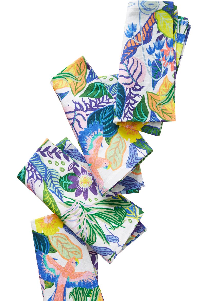 Anthropologie Aliyah Set of 4 Napkins, Alternate, color, MULTI