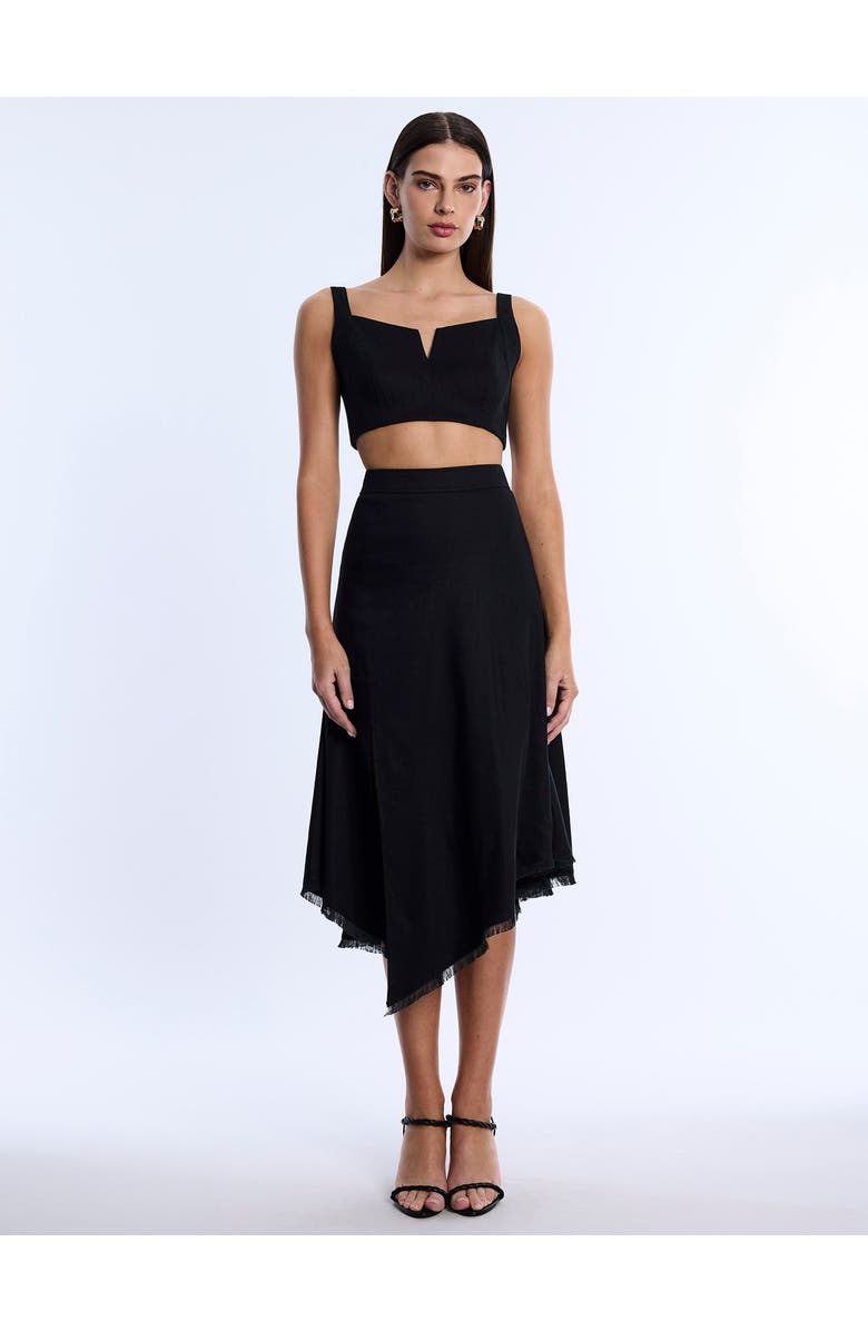 BCBGMAXAZRIA High Slit Flared Skirt, Alternate, color, Black