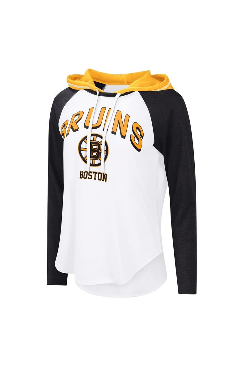 G-III 4HER BY CARL BANKS Women's G-III 4Her by Carl Banks  White Boston Bruins VIP Raglan Long Sleeve Hoodie T-Shirt, Alternate, color, White