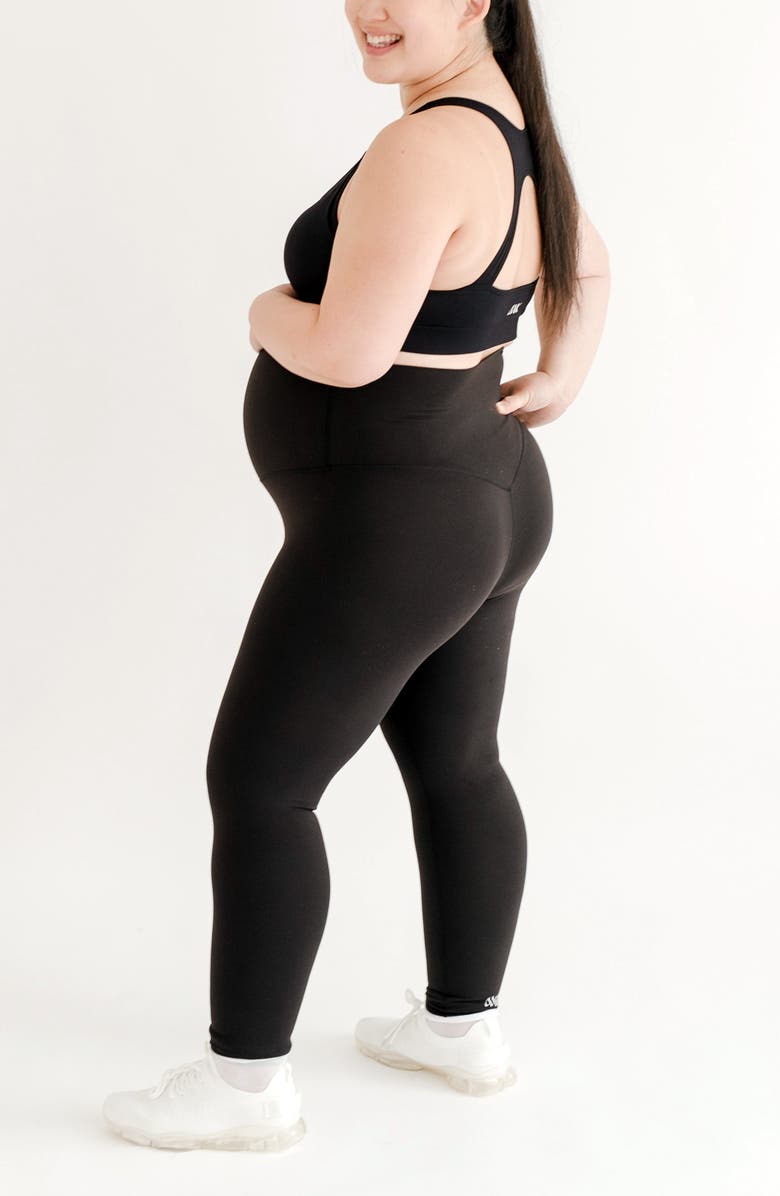 AXK Women's Athletic Maternity Legging with Supportive Belly Band, Alternate, color, Black