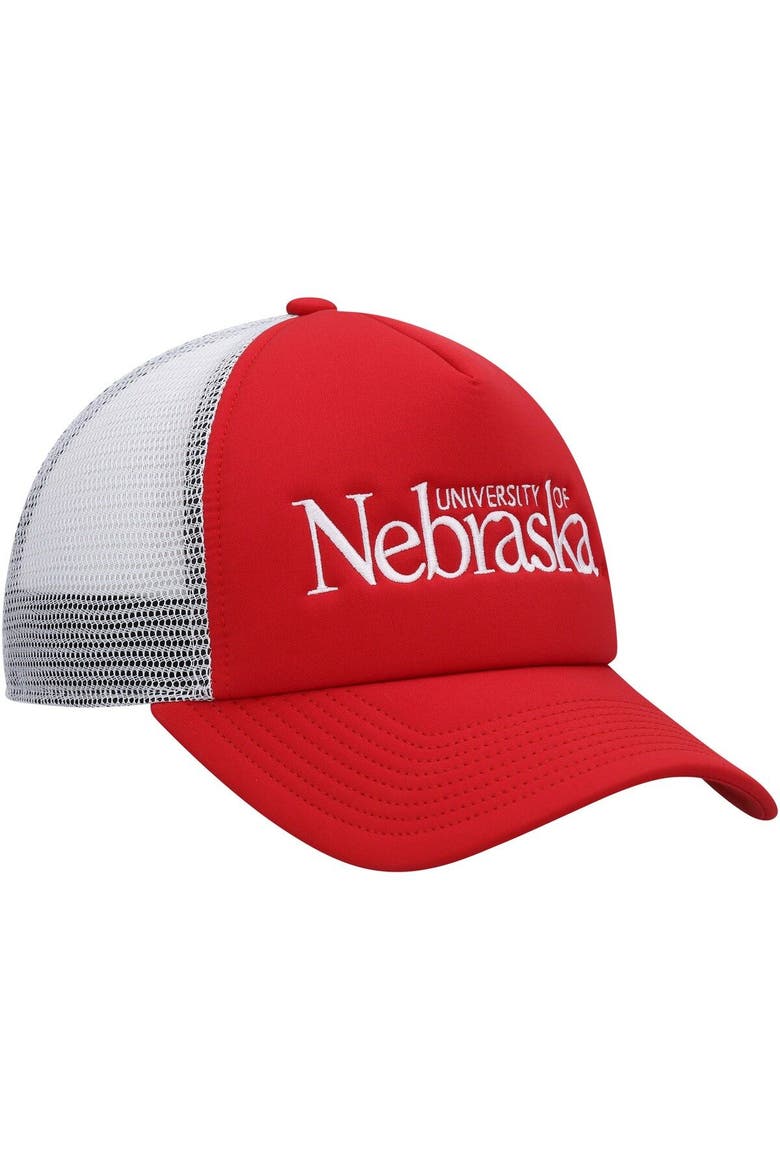 Men's adidas Scarlet/White Nebraska Huskers Foam Trucker Snapback Hat, Alternate, color, Scarlet