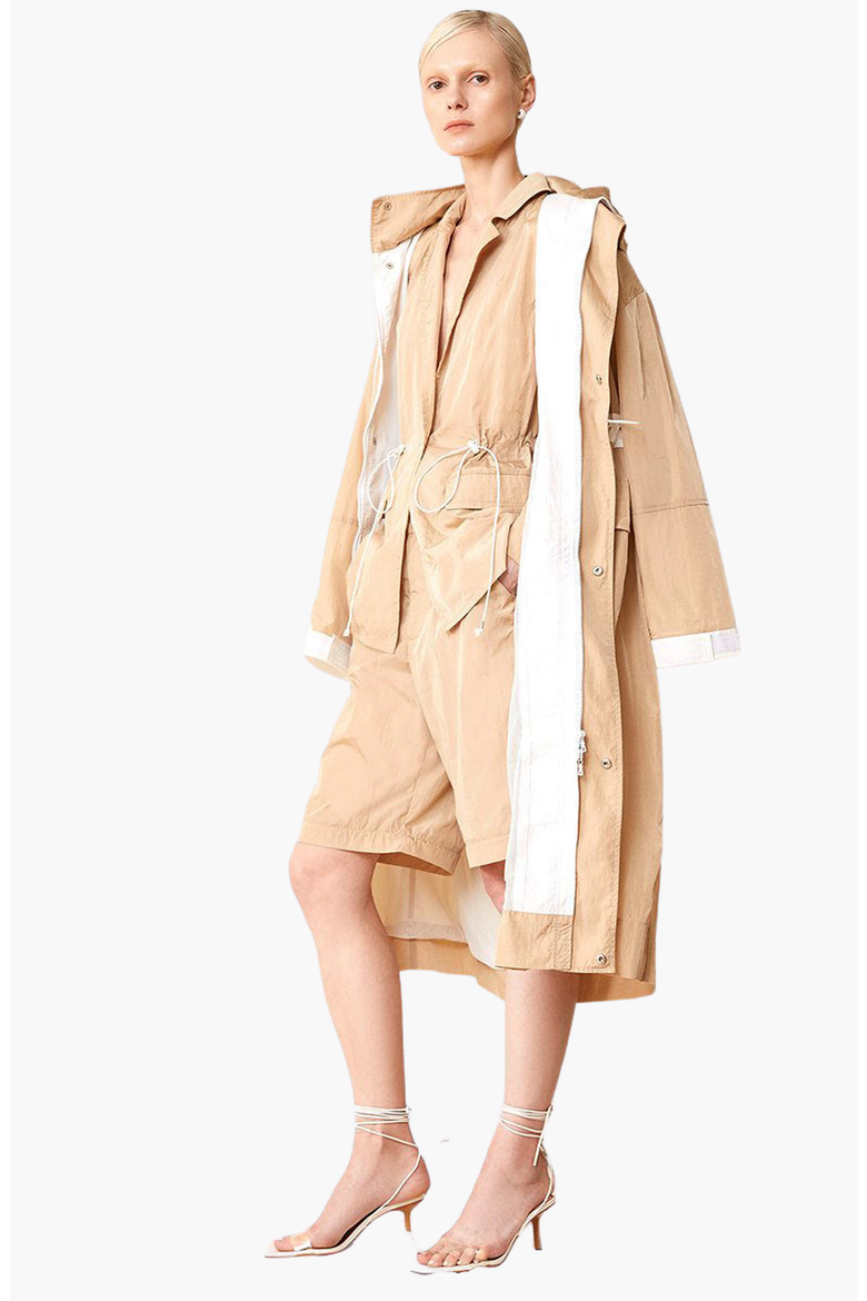 Parachute Water Resistant Anorak, Alternate, color, Light Beige