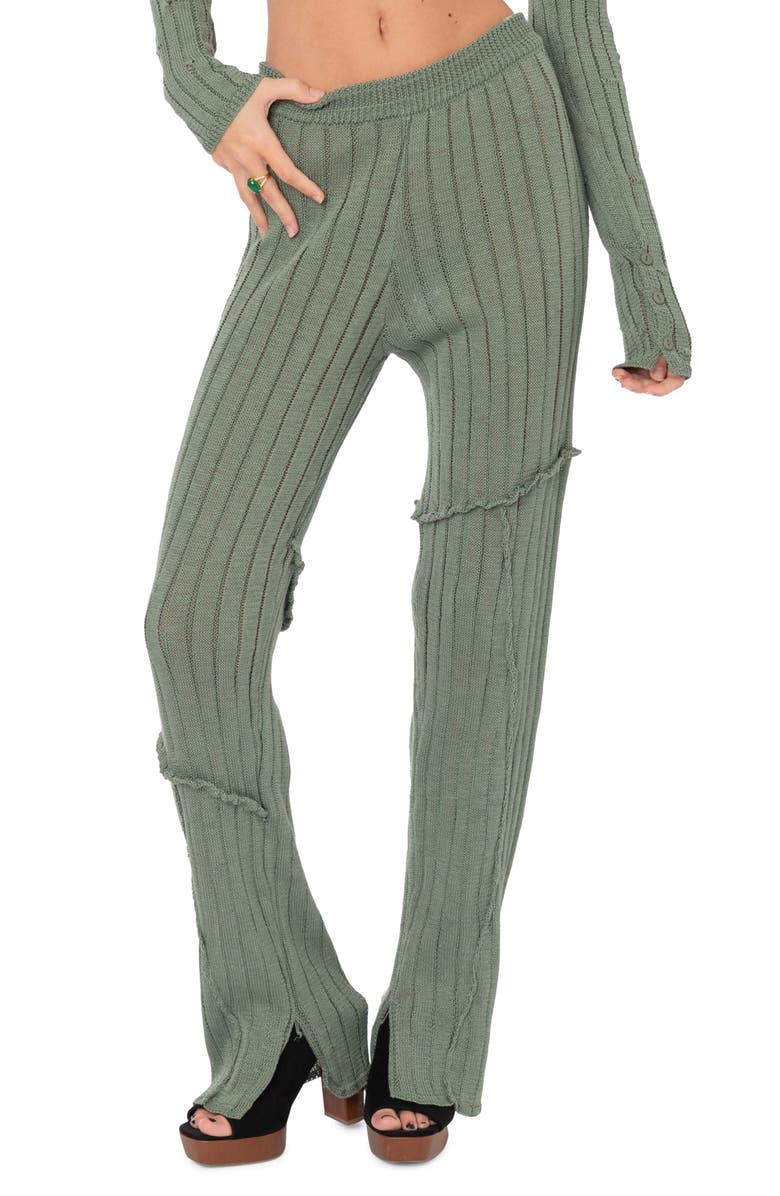 EDIKTED Harley Knit Bootcut Pants, Main, color, 