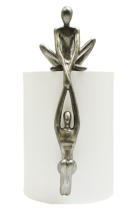Man Lifting Women onto Ledge Sculpture