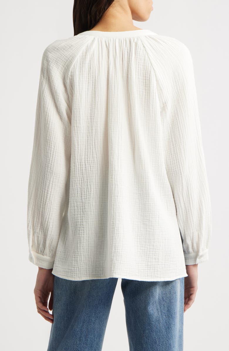 Rails Brielle Organic Cotton Gauze Tie Neck Top, Alternate, color, White