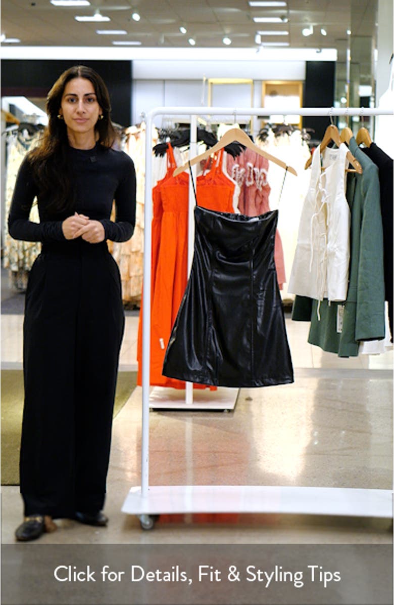 Hailey Strapless Faux Leather Minidress, sales video thumbnail