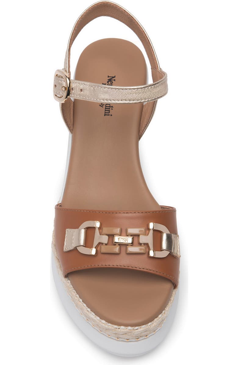 NeroGiardini Platform Wedge Sandal, Alternate, color, Cognac