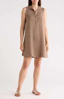 beachlunchlounge Two Pocket Sleeveless Shirtdress