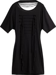 Desigual Open Back Cotton Blend Mini T-Shirt Dress