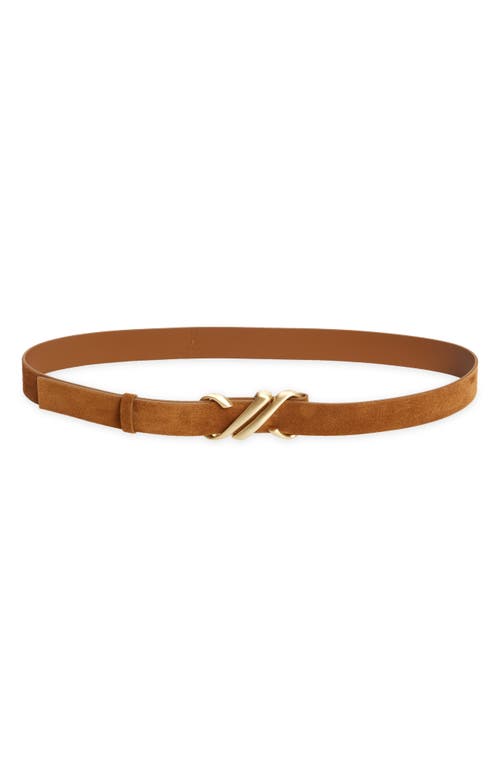Proenza Schouler Monogram Soft Suede Belt In Saddle