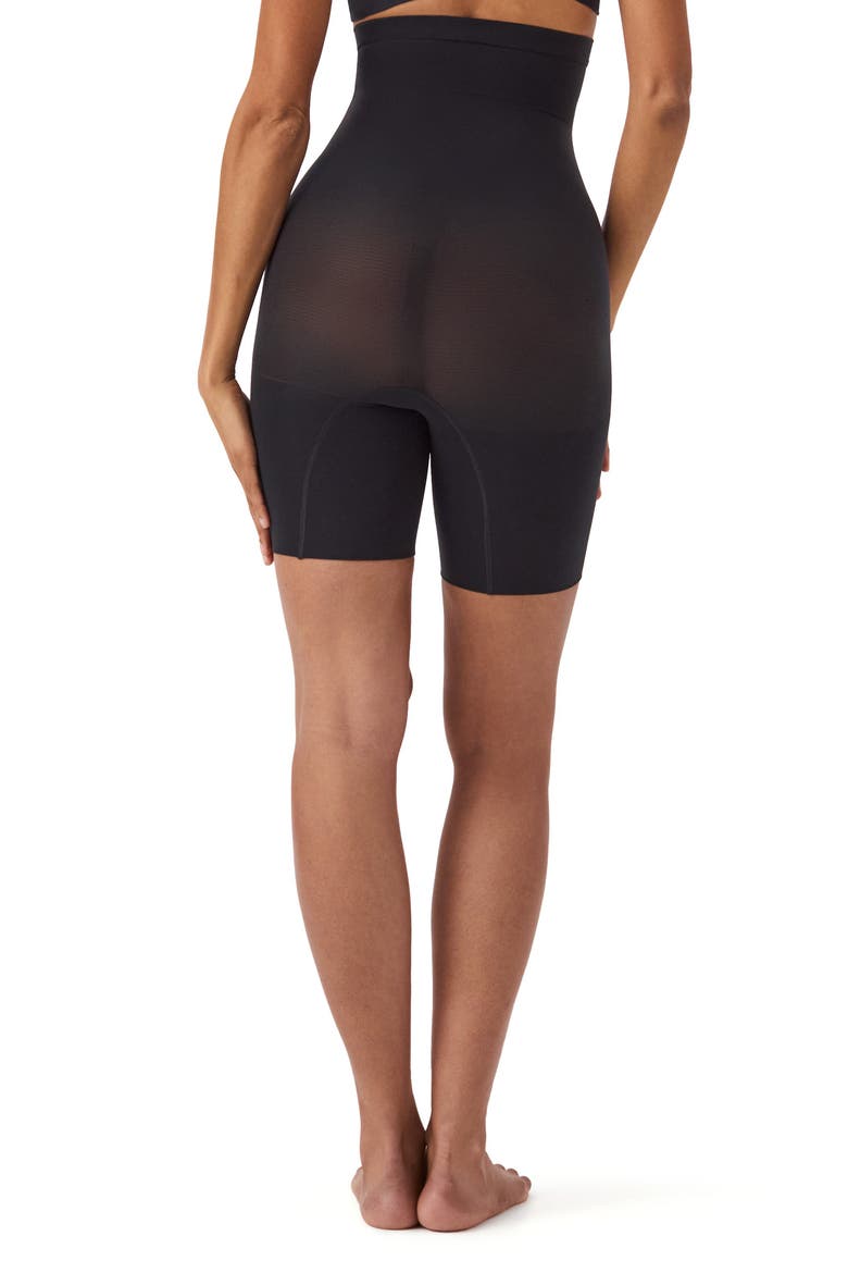SPANXsculpt™ Seamless Power High Waist Mid Thigh Shorts, Alternate, color, VERY BLACK