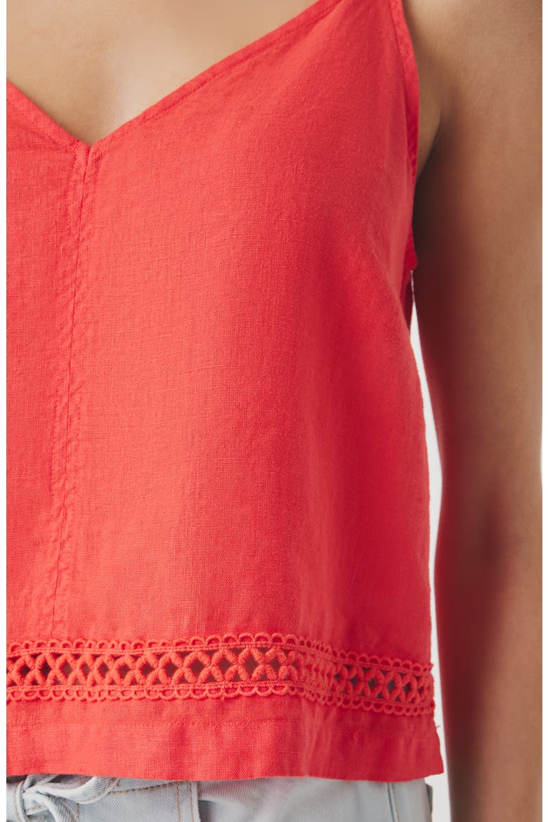 Stella Linen Tie Back Top, Alternate, color, SCARLET RED