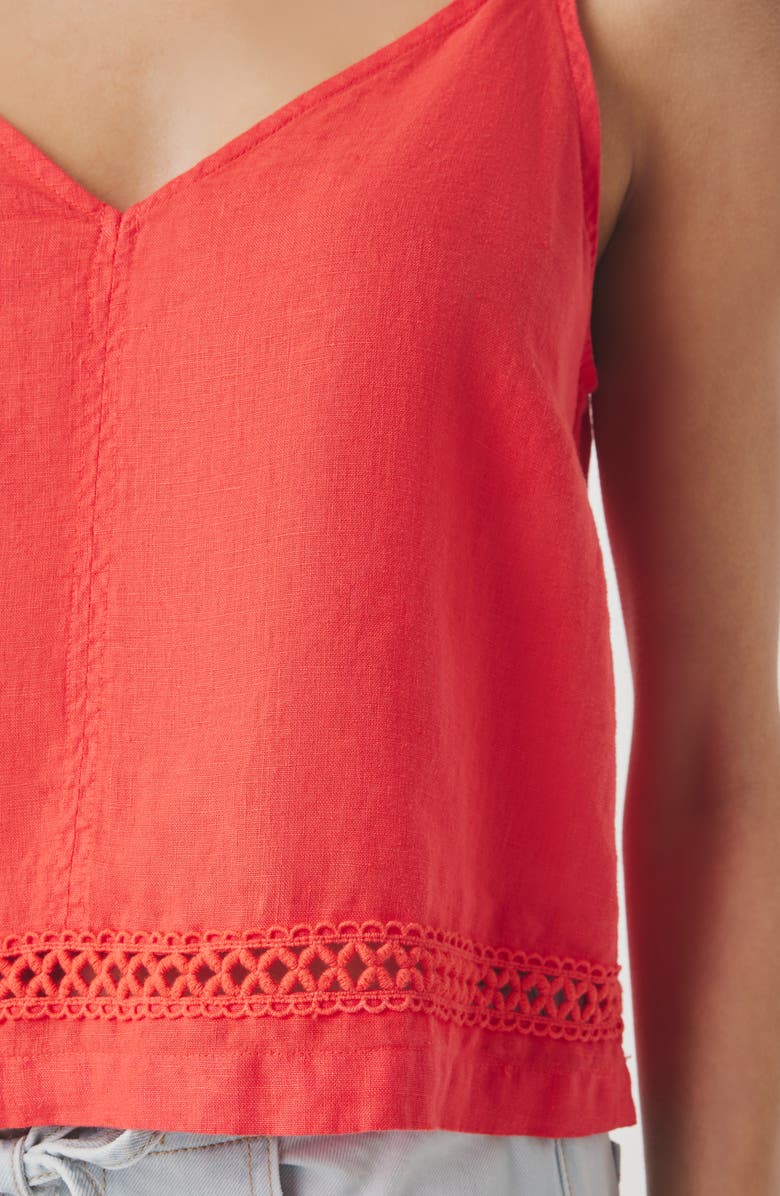 Splendid Stella Linen Tie Back Top, Alternate, color, Scarlet Red