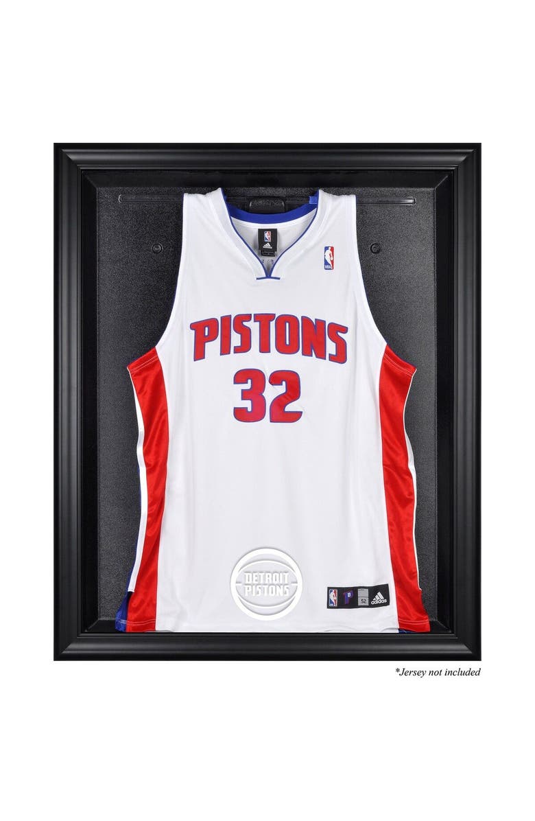 FANATICS AUTHENTIC Detroit Pistons Framed Black Team Logo Jersey Display Case, Main, color, 