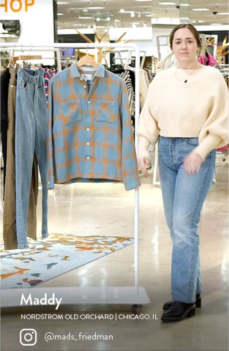 Whiting Windowpane Plaid Button-Up Overshirt, sales video thumbnail