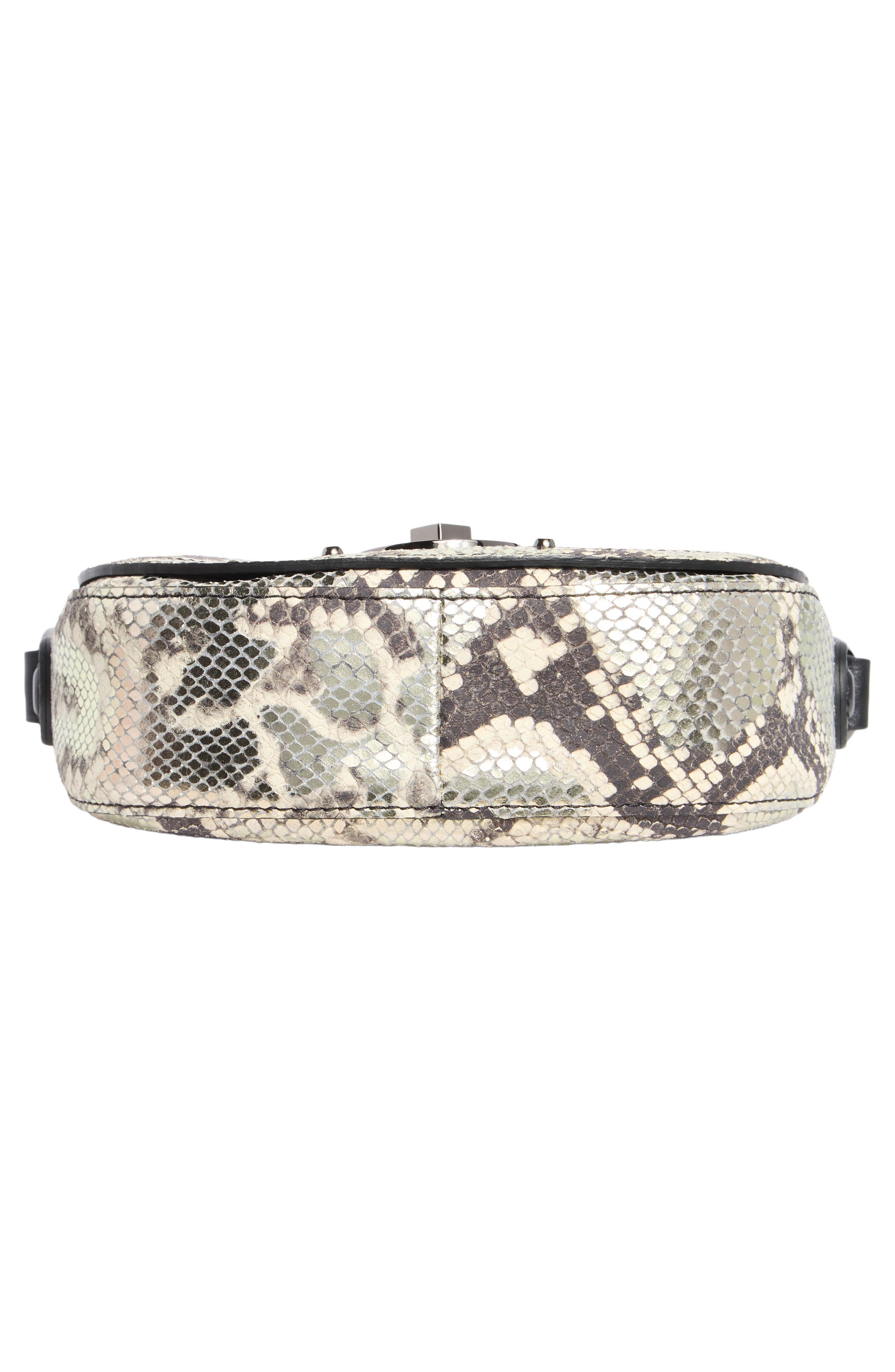 Longchamp Small Cavalcade Snakeskin Print Leather Crossbody Bag, Alternate, color, Platinum