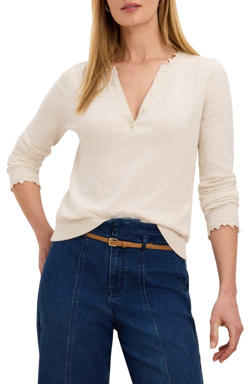 Nic + Zoe Nic+zoe Henley Ruffle Sweater In Blue