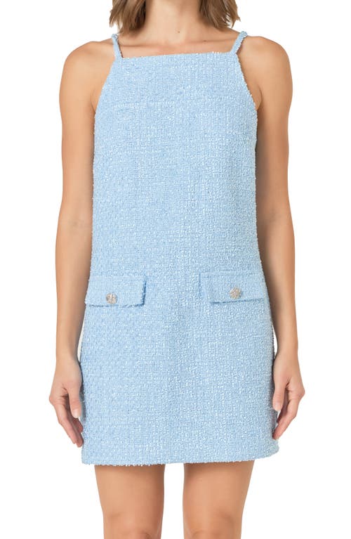 Shop Endless Rose Tweed Minidress In Powder Blue