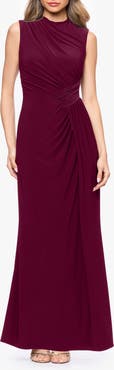 Betsy & Adam Ruched Knit Gown