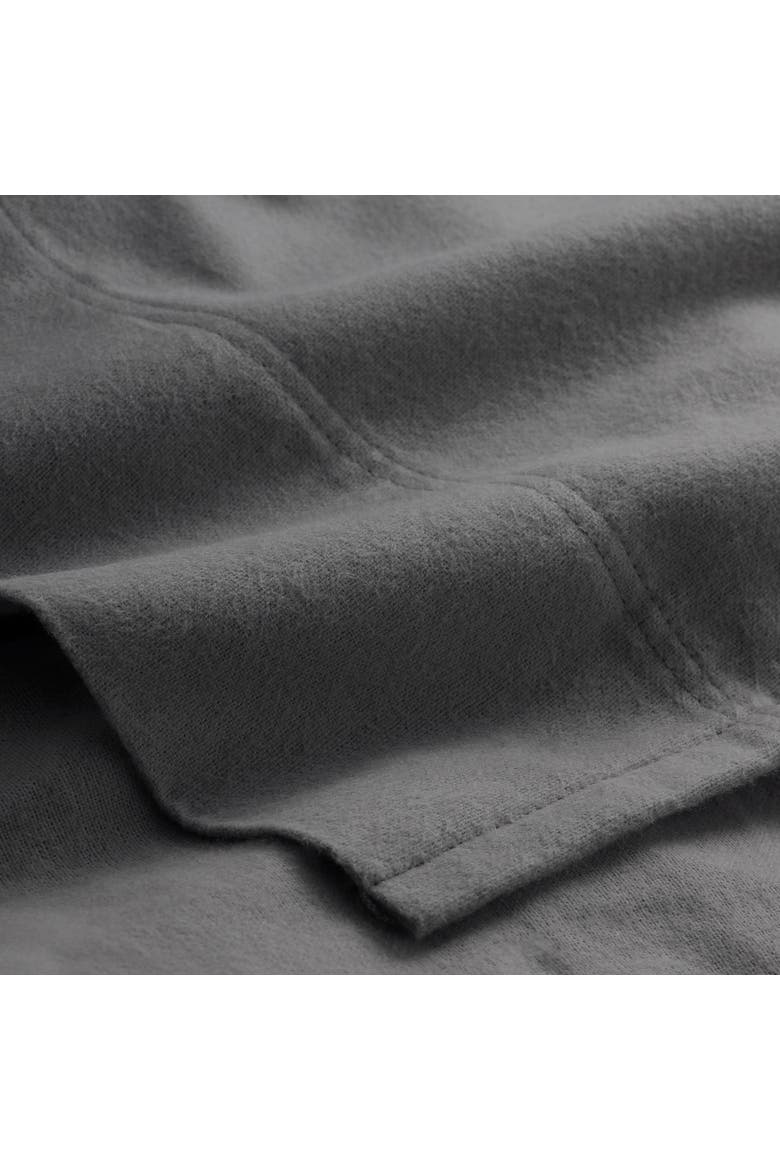100% Organic Cotton Flannel Sheet Set - Split King, Alternate, color, Grey