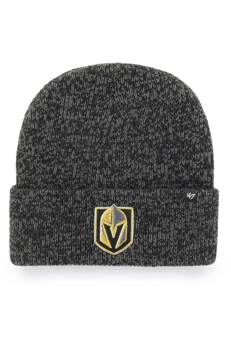 Men's '47 Black Vegas Golden Knights Brain Freeze Cuffed Knit Hat, Main, color, Black
